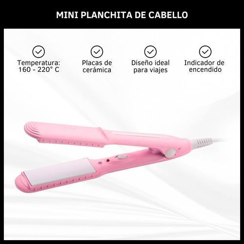 Mini Planchita De Pelo De Viaje Flequillo Cabello Viajera