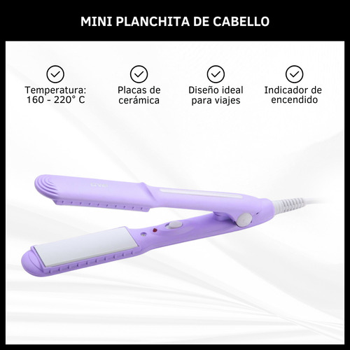 Mini Planchita De Pelo De Viaje Flequillo Cabello Viajera