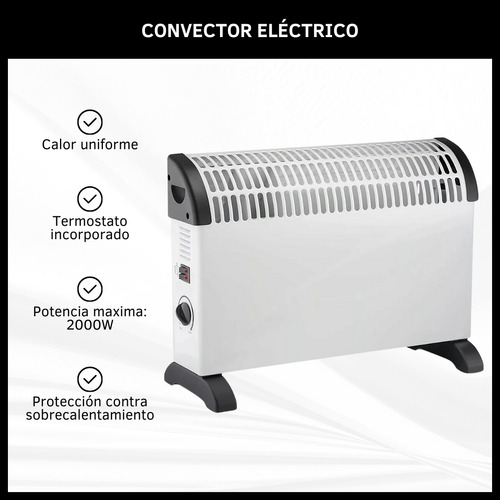 Calefactor Eléctrico Convector Con Termostato Regulable.