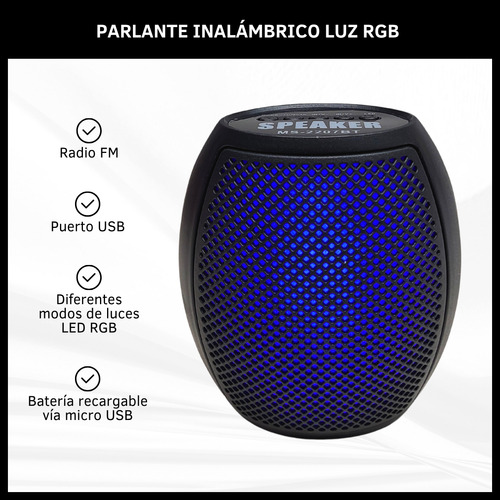 Parlante Inalámbrico Con Bluetooth Luces Rgb Recargable