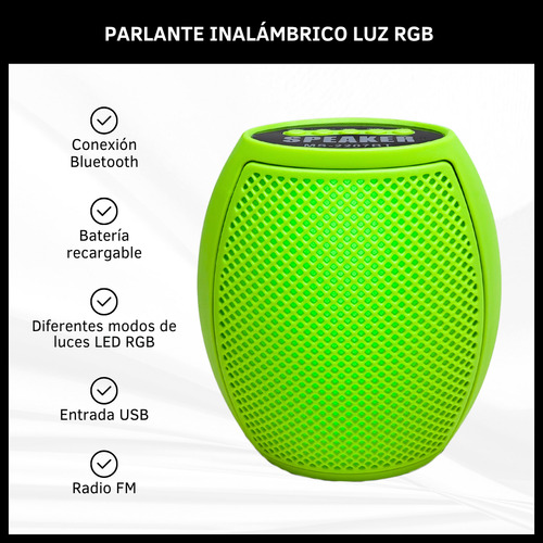 Parlante Inalámbrico Con Bluetooth Luces Rgb Recargable