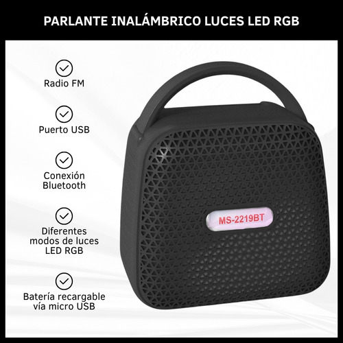Mini Parlante Portátil Bluetooth Luz Led Rgb Tws Inalámbrico