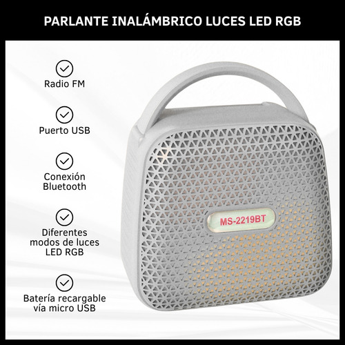 Mini Parlante Portátil Bluetooth Luz Led Rgb Tws Inalámbrico