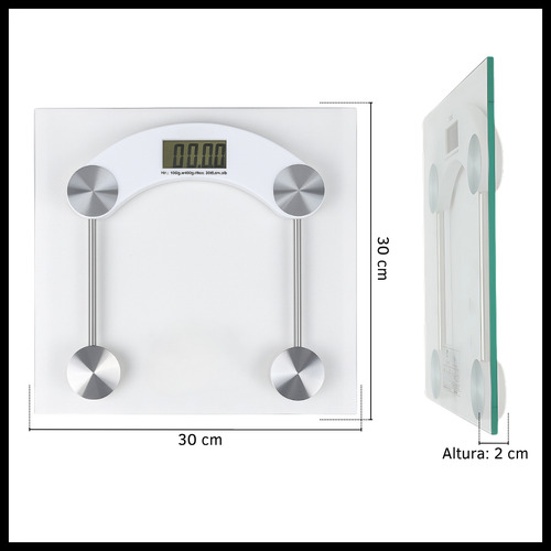 Balanza Digital Baño Personal Corporal 180 Kg De Vidrio Blanco