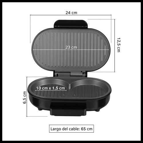 Hamburguesera Eléctrica 750w 2 Hamburguesas Smasher Y Molde