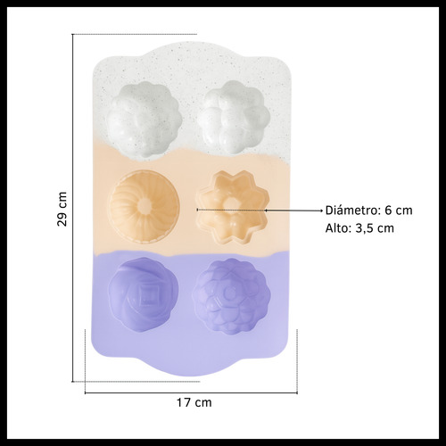 Molde Silicona Muffins Cupcakes Antiadherente Repostería