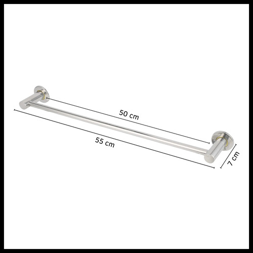 Toallero Barral Simple Recto Para Baño Pack X2 Unidades