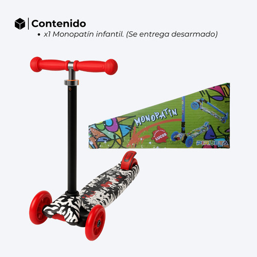 Monopatín Infantil Oryx Lss01 4 Ruedas Colorido Para Niños