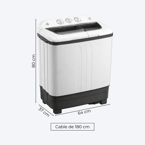 Lavasecarropas Semiautomático Carga Superior 6kg Lava Y Seca