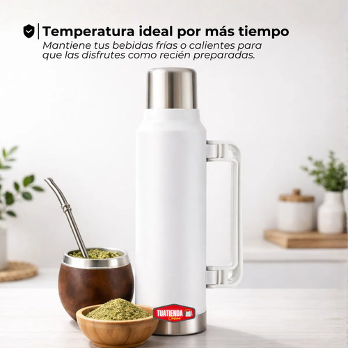 Termo Acero Inoxidable 1.4 Litros Con Manija Pico Cebador