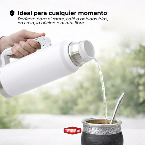 Termo Acero Inoxidable 1.4 Litros Con Manija Pico Cebador