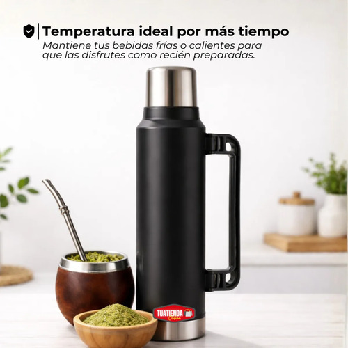 Termo Acero Inoxidable 1.4 Litros Con Manija Pico Cebador