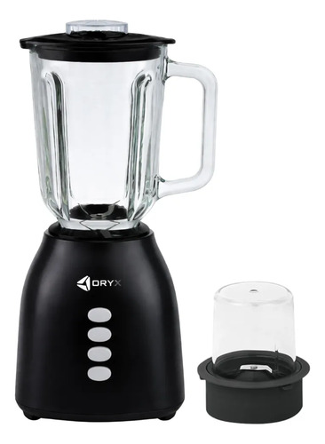 Licuadora Jarra De Vidrio 2 Velocidades 1,5 Litros Molinillo Negro
