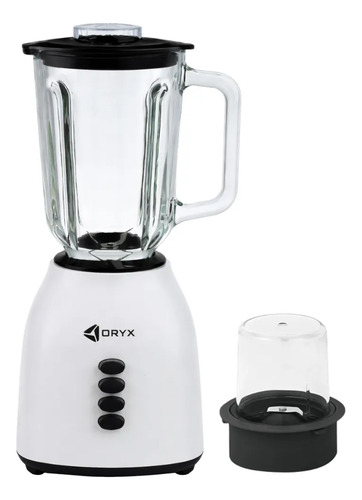 Licuadora Jarra De Vidrio 2 Velocidades 1,5 Litros Molinillo Blanco