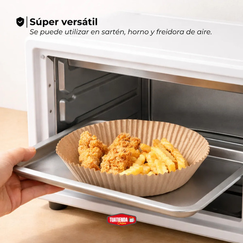 Pack X100 Bandeja Papel Antiadherente Para Freidora Aire Marrón