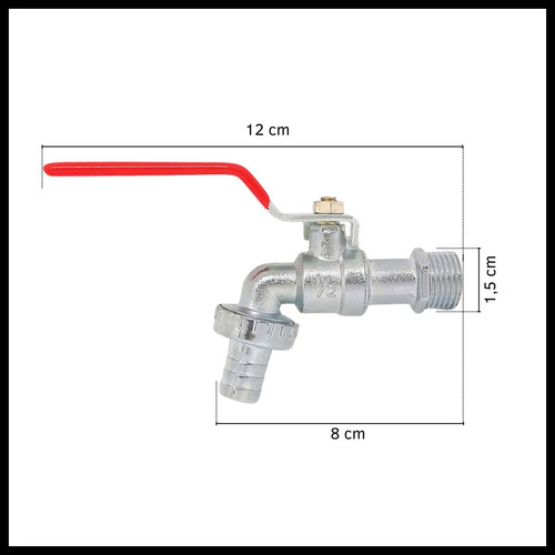 Canilla Esférica Metalica Palanca 1/2 Metal Riego Manguera