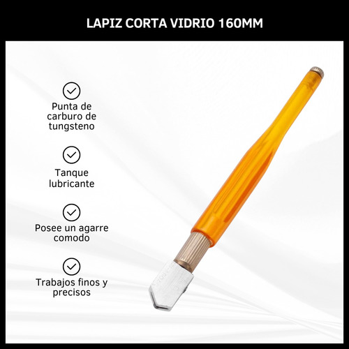 Lápiz Corta Vidrio 160mm Artesanos Vidrieros