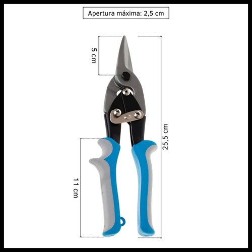 Tijera Corta Chapas 10'' Pulgadas Corte Recto Reforzada 