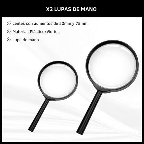 Lupa X2 (75mm-50mm) Mango Negro
