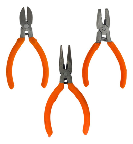 Juego Pinzas X3 Unidades Universal De Punta Y Alicate 