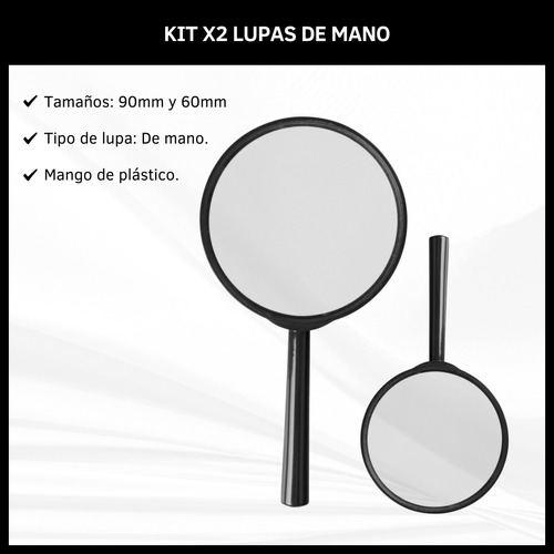 Lupas De Mano 90mm 60mm Para Escuela Trabajo Magnificadoras