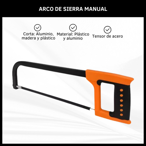 Arco Sierra Manual 300mm  Negro Mango Plástico