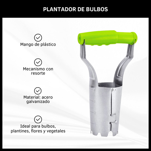Plantador De Bulbos Manual Con Escala De Profundidad 