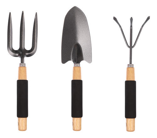 Set De Jardineria Kit 3 Piezas Pala Cultivador Tenedor Fork