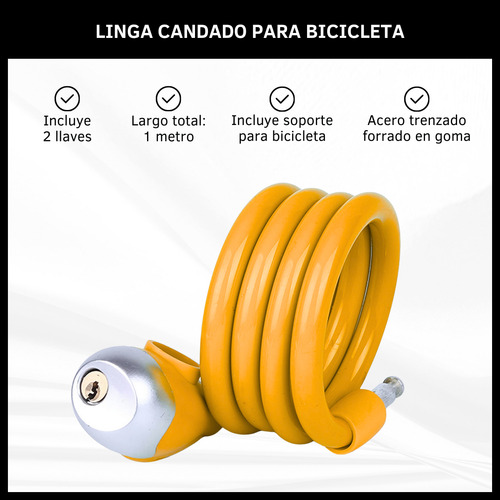 Linga Candado Seguridad Para Bicicleta Con Llave Reforzado 