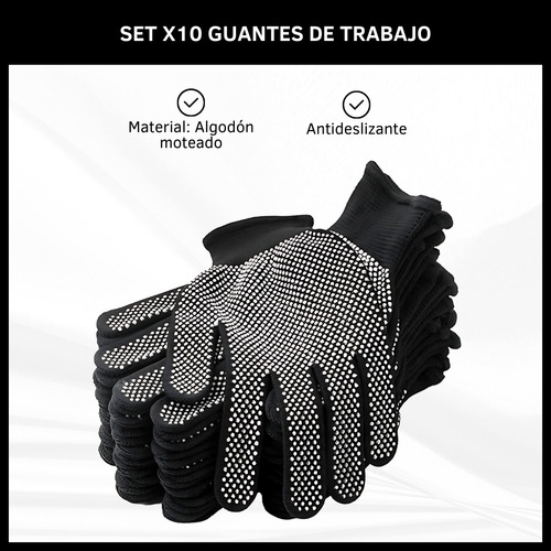 Guantes De Trabajo Moteados Antideslizantes De Poliester 