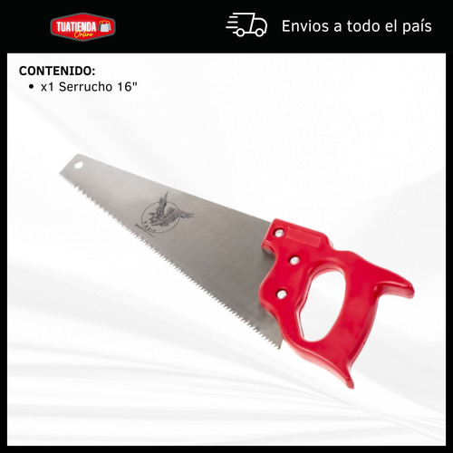 Serrucho 16 Pulgadas Con Mango Plástico De Carpintero