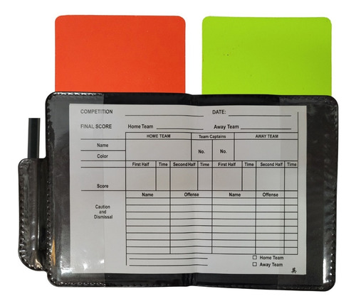 Tarjetas De Árbitro Estuche Set X2 Anotador Lapiz Y Planilla