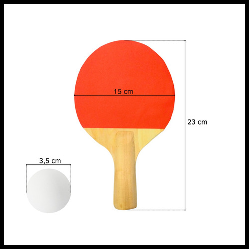 Set De Ping Pong Paletas Y Pelotas De Madera Goma Y Plástico