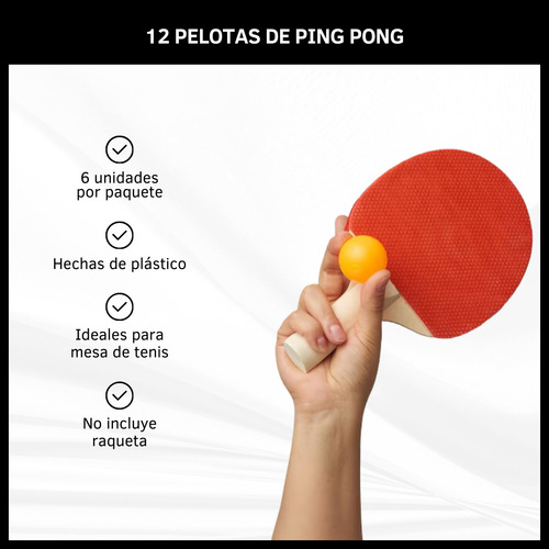 Pelotas De Ping Pong X 12 Unidades Pelotitas Mesa Juego Pvc