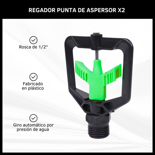 Regador Punta De Aspersor X2 Unidades Plástico Riego Jardín 
