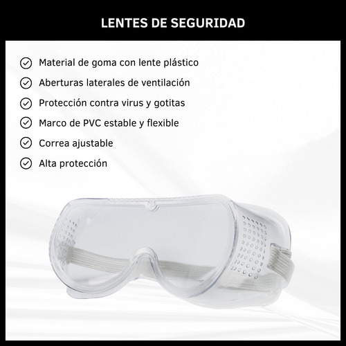 Anteojos Antiparra Protector De Seguridad Transparente  