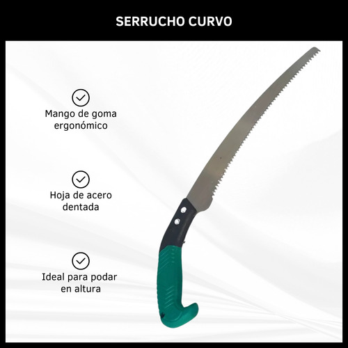 Serrucho Curvo Mango De Goma Doble Filo Con Protector 