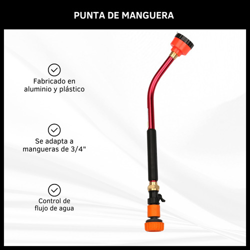 Punta De Manguera 60cm Punta De Riego 90895 Aluminio Jardín