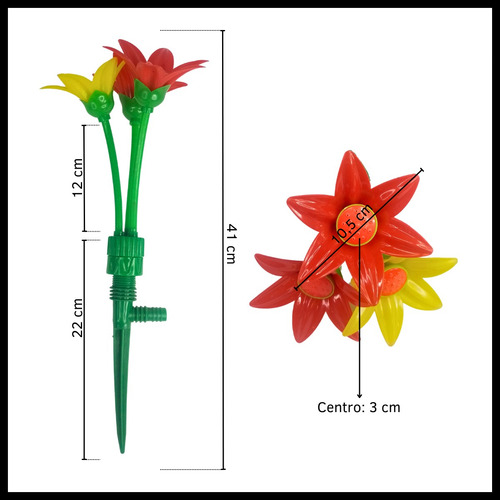 Aspersor Riego Flores Con Estaca A Rosca Regador Rociador