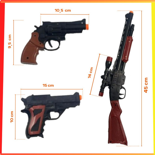 Set De Policia Plastico Infantil Lanza Dardos Con Accesorios