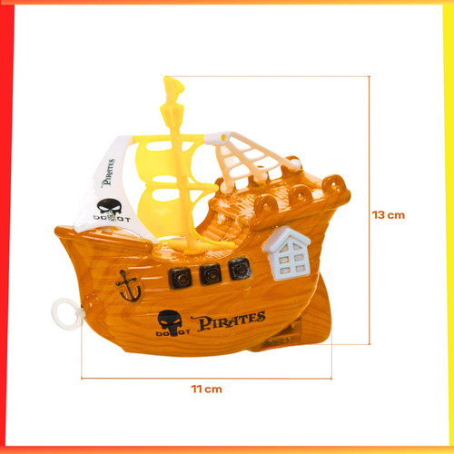 Barco Pirata A Cuerda Juguete Para Pileta O Bañera Infantil