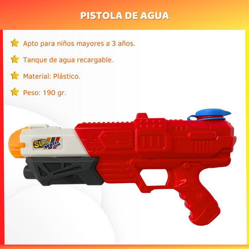 Pistola De Agua Super Water Juguete Verano Infantil Pileta 