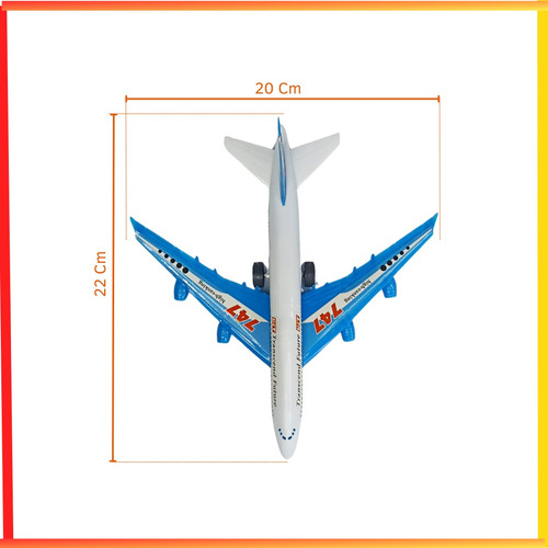 Avión Juguete Plástico A Fricción Para Niños Con Luces Led 