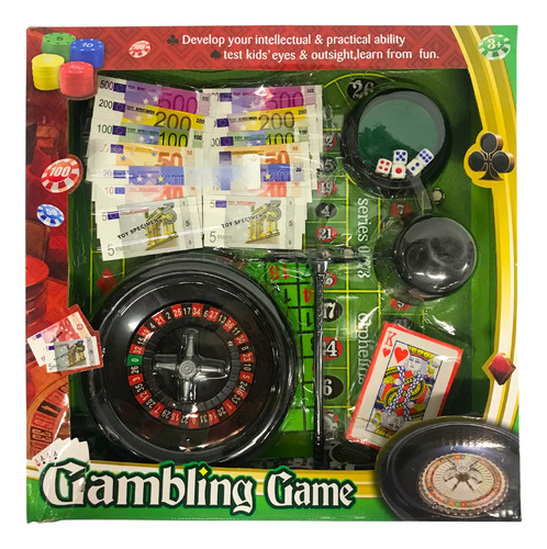 Juego De Ruleta Casino Poker Dados De Mesa En Caja Familiar 