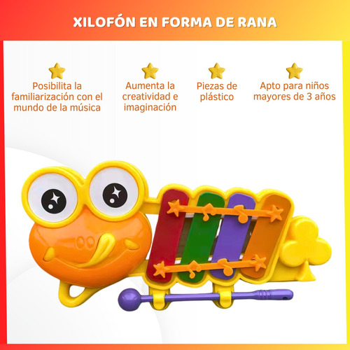 Xilofón De Juguete En Forma De Rana Plástico Niños Infantil