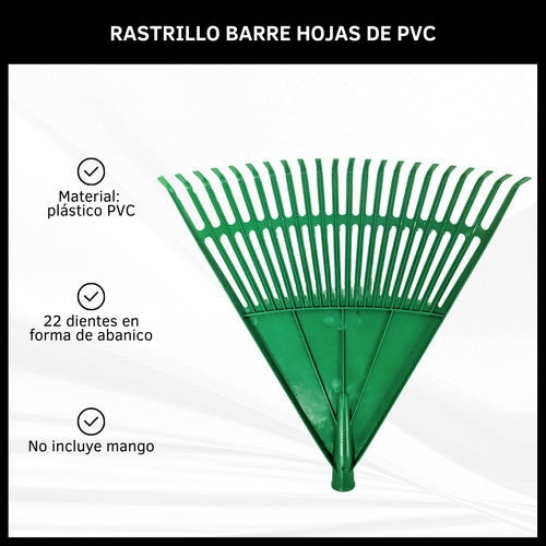 Rastrillo Barre Hojas 22 Dientes De Plástico Césped Jardín