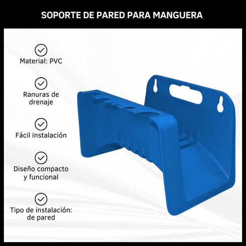 Soporte Fijo Porta Manguera De Pared Material Pvc Jardinería