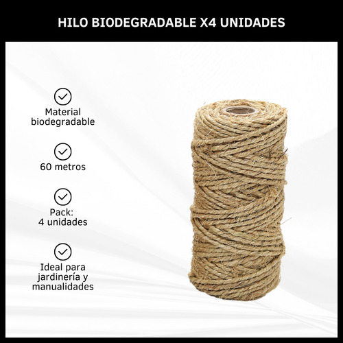 Hilo 60 Metros Jardinería Artesanía Manualidades Grosor 1mm