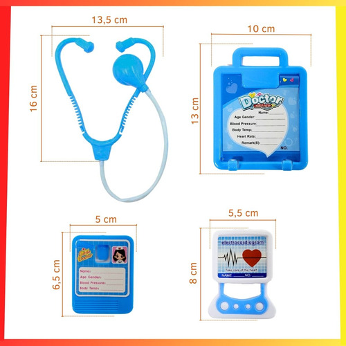Set De Doctora Completo En Blister Accesorios Juguetes Niños