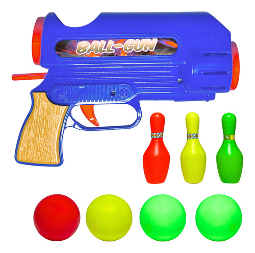 Pistola Lanza Pelotas Bowling Juguete Tiro Al Blanco Niños